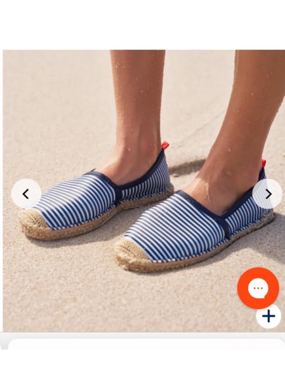 Sea Star Beachwear Striped Navy Espadrille Slip-Ons for Women